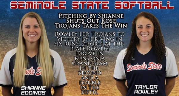 Pitching By Shianne Shuts Out Rose, Seminole State Trojans Takes The Win