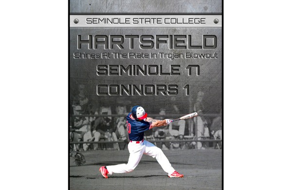 Hartsfield Shines At The Plate In Seminole State College Victory Over Connors State College 17-1