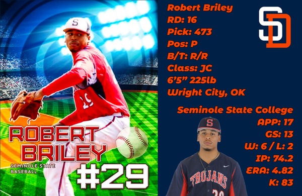 Robert Briley Drafted 16th Round - San Diego Padres