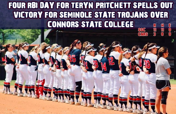Teryn Pritchett Drives In Four To Seal Seminole State Trojans's Victory Over Connors State College